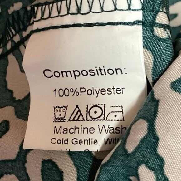 Shein Green Beige Leopard Animal Print Satin Zipper Chic Midi Slip Skirt Size 6 - Picture 6 of 6